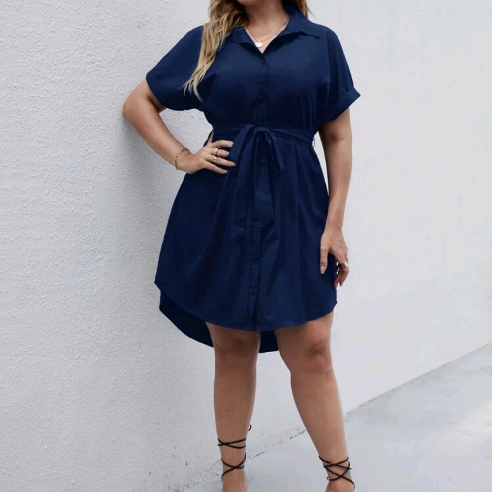 Navy Blue Shirt Dress
